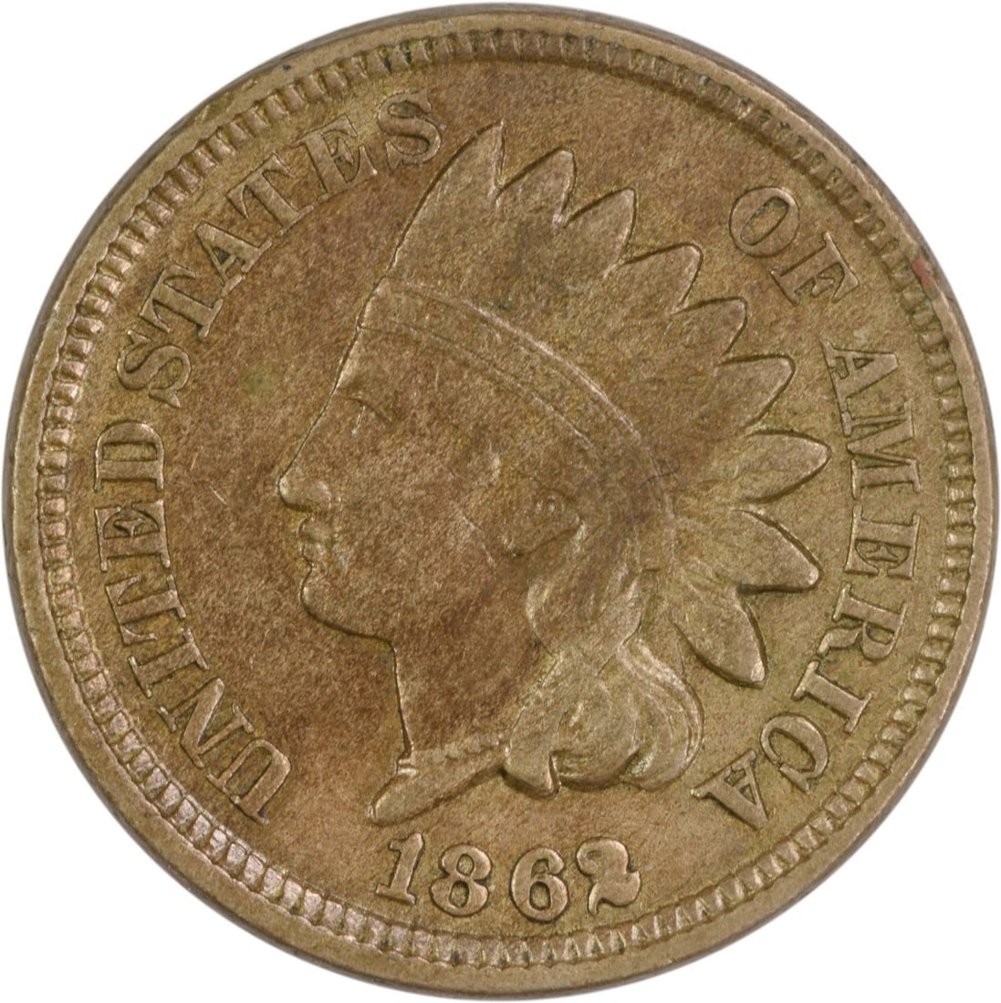 1862 Indian Head Cent AU Uncertified Philadelphia Mint (1 of 2)