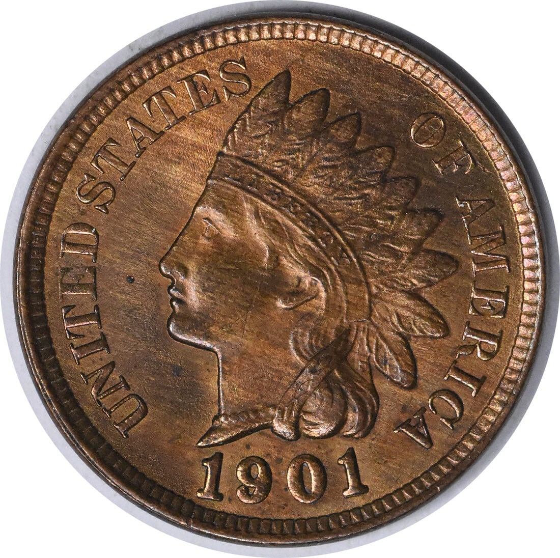 1901 Indian Head Cent Choice BU+ Uncertified Copper Coin (1 of 2)