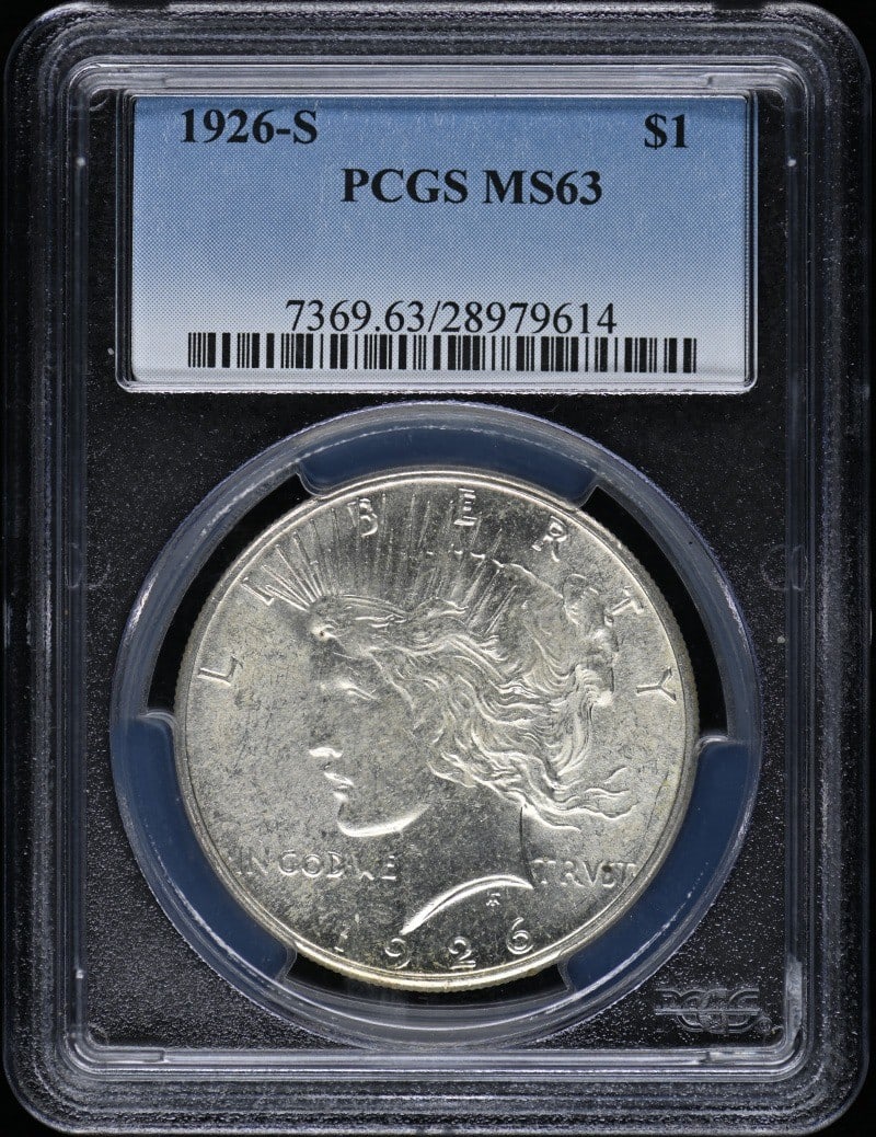 1926-S Peace Dollar PCGS MS63 Uncirculated San Francisco Mint (1 of 2)