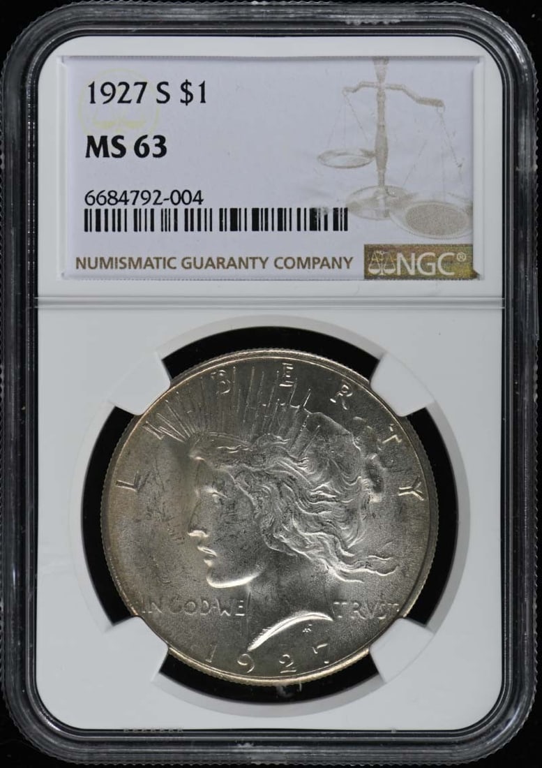 1927-S Peace Dollar NGC MS63 Uncirculated San Francisco (1 of 2)