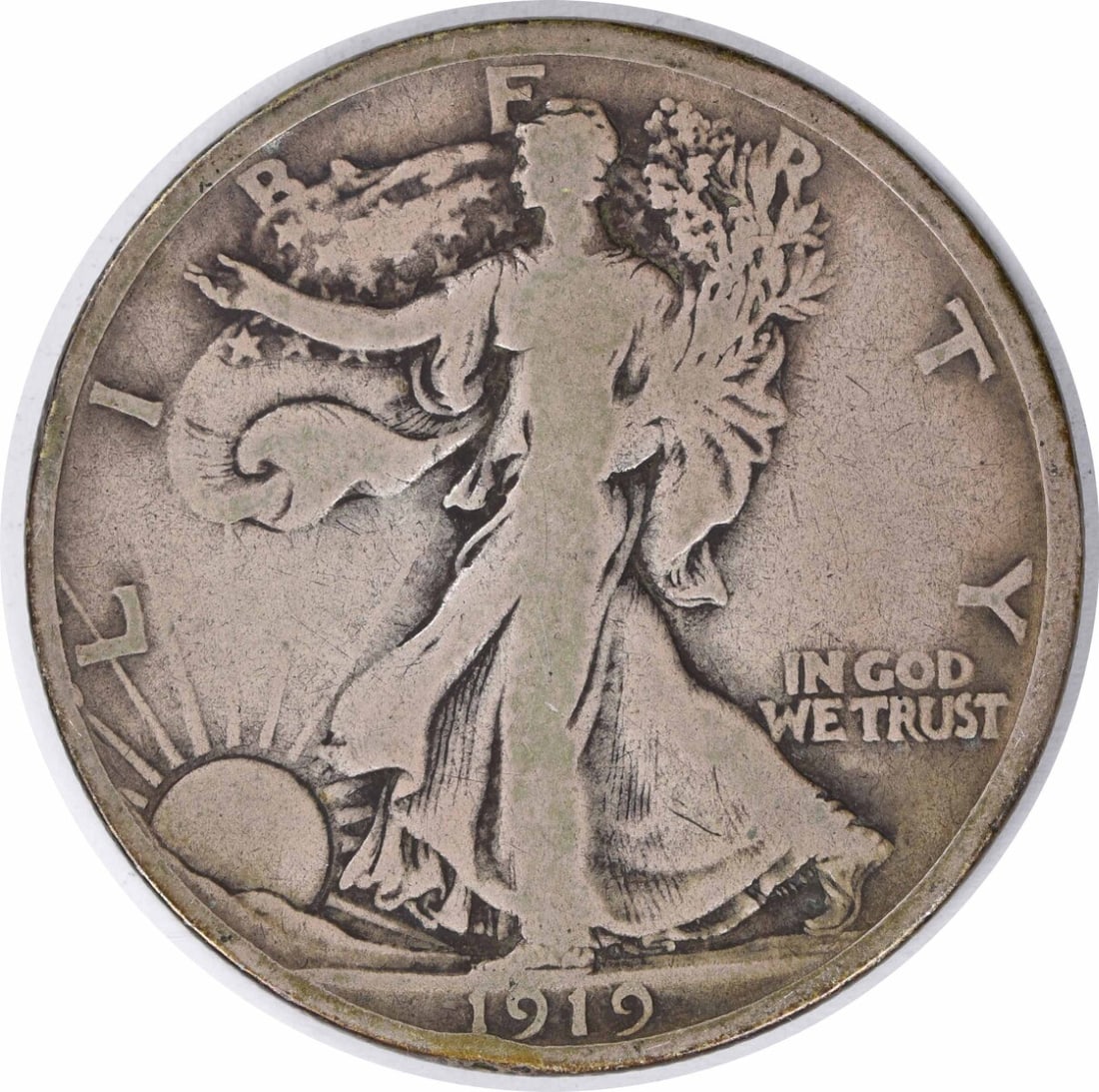 1919-D Walking Liberty Half Dollar 90% Silver Uncertified Coin (1 of 2)