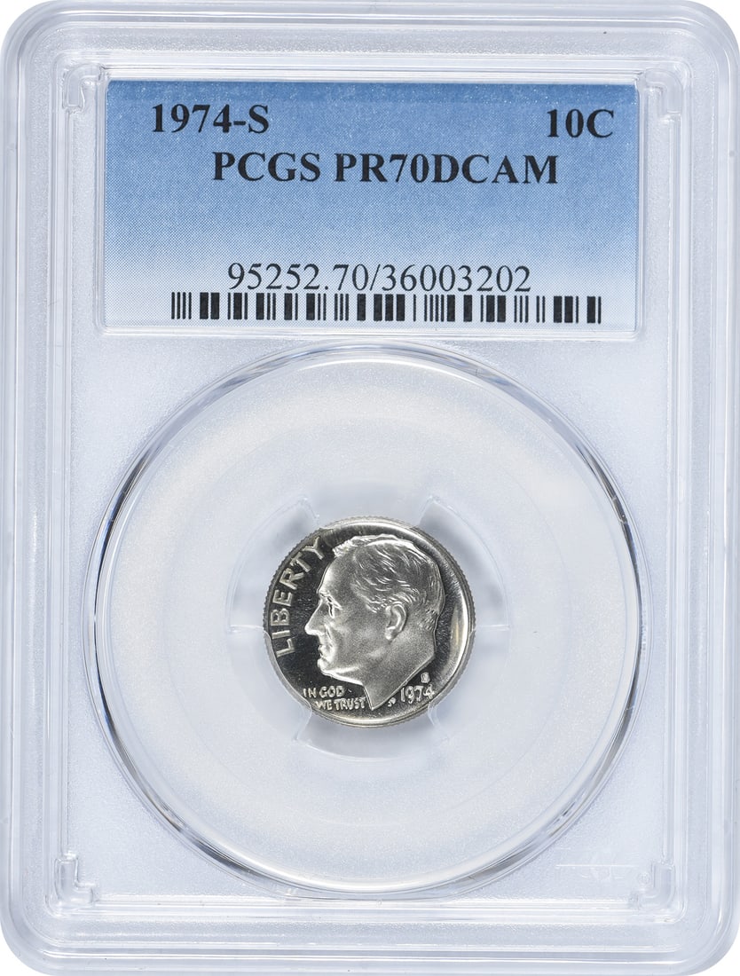 1974-S Roosevelt Dime PR70DCAM Certified PCGS San Francisco (1 of 2)