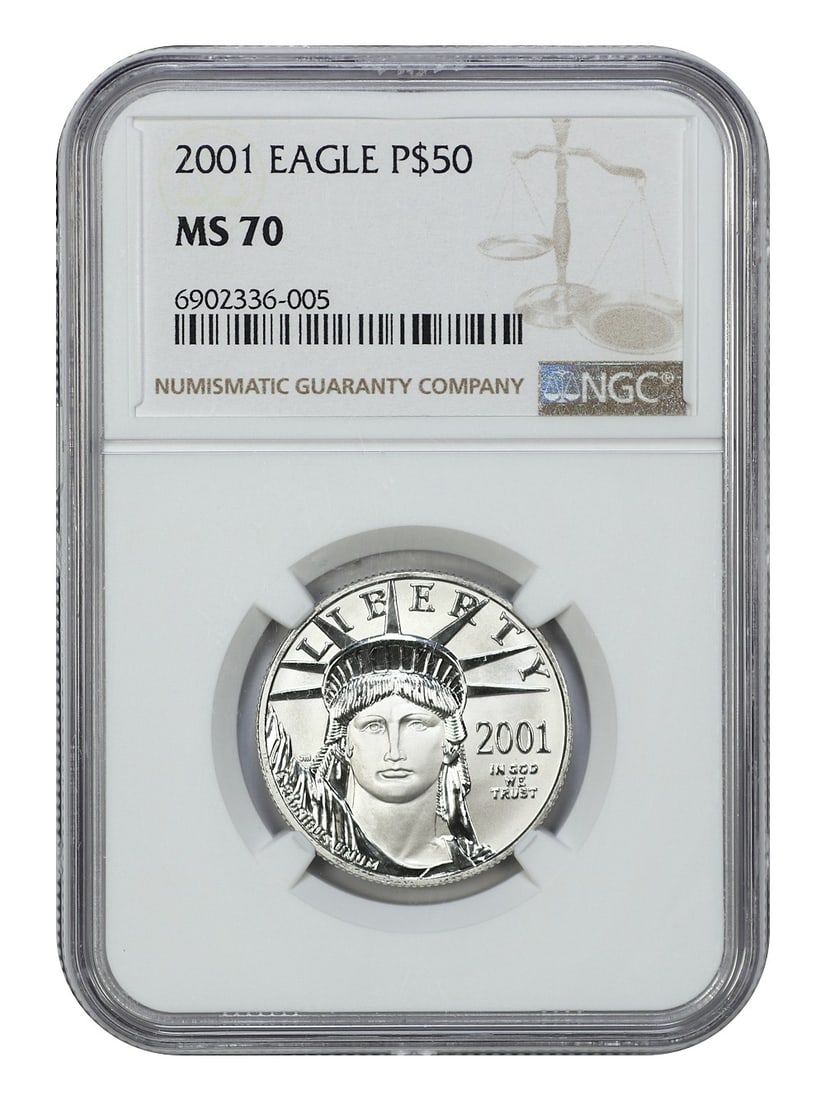 2001 NGC MS70 $50 Platinum Eagle Coin Statue of Liberty 1/2 Oz (1 of 4)