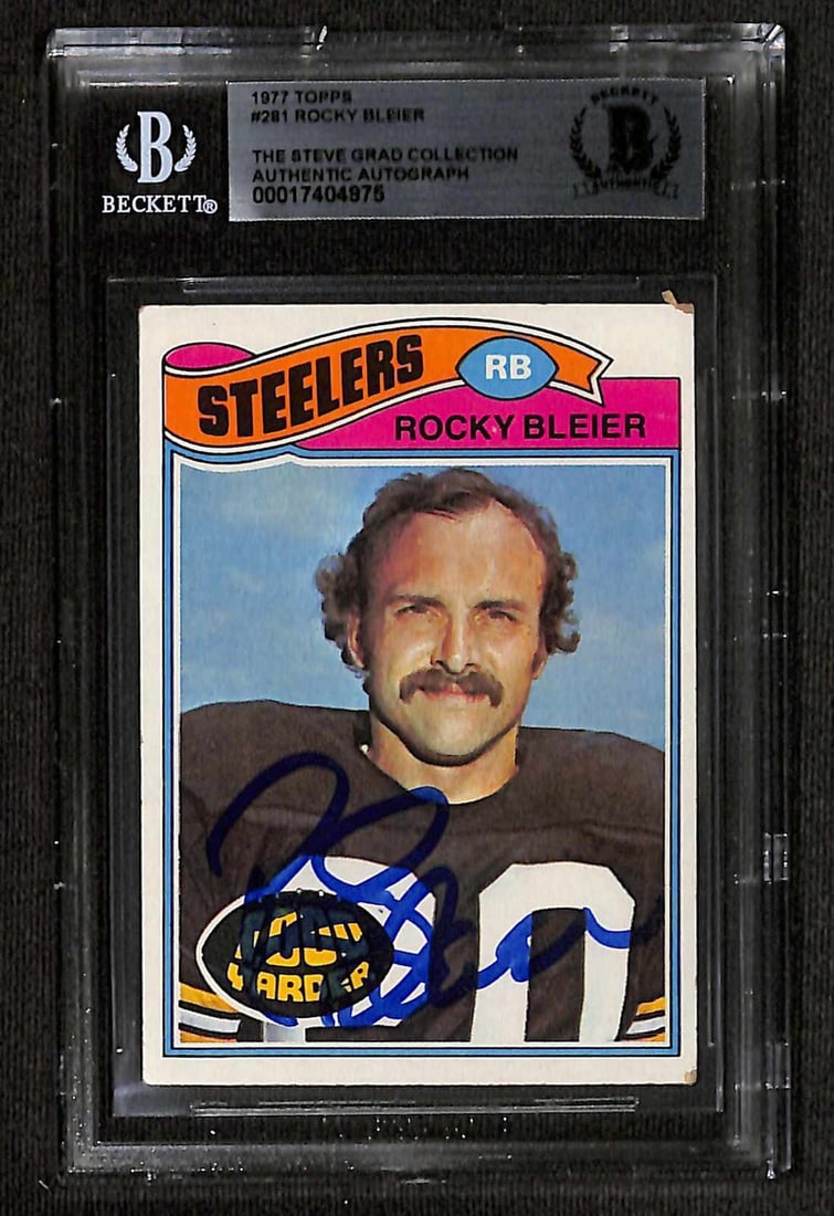 1977 Topps Football Card Signed by Rocky Bleier Beckett Authenticated (1 of 1)