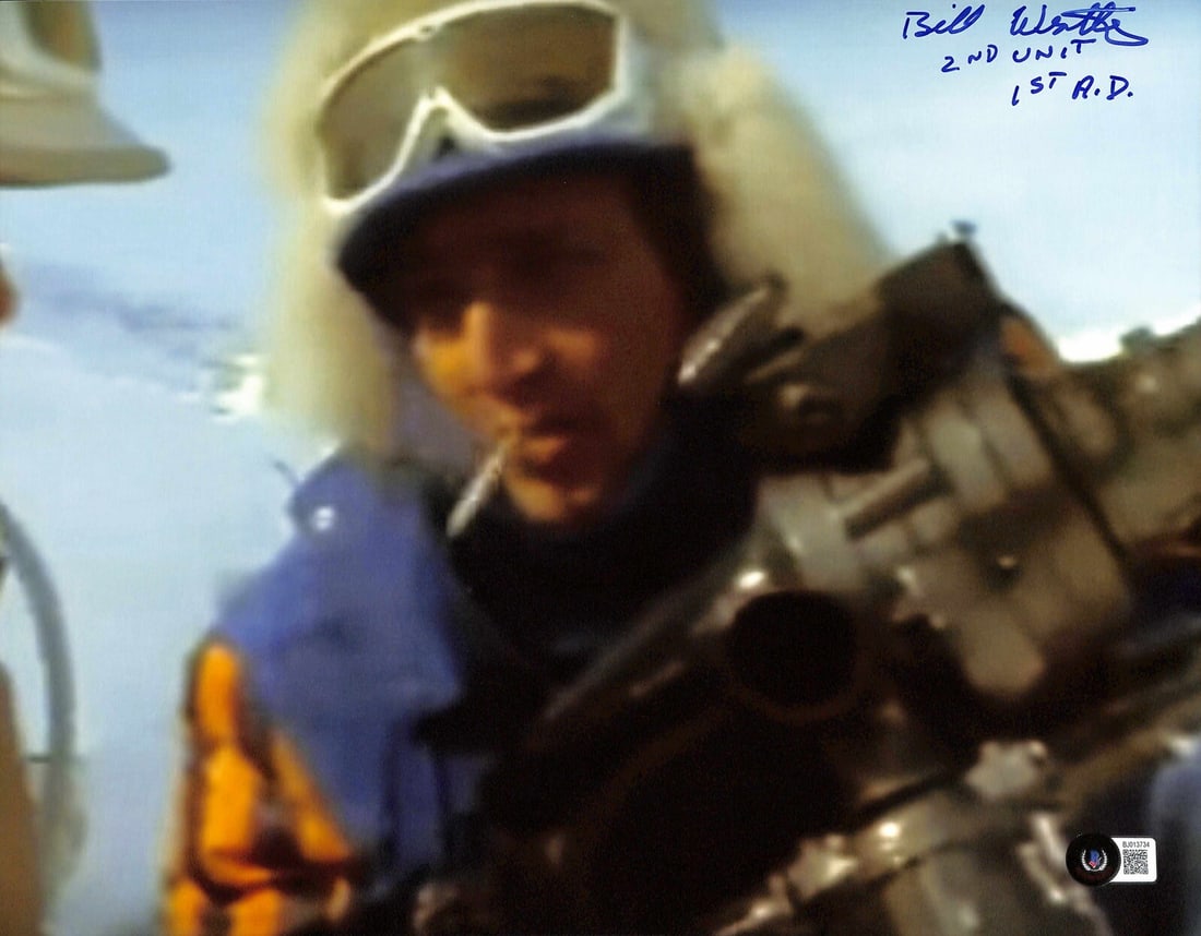 11x14 Autographed Photo Bill Westley Star Wars ESB Beckett Authenticated: 11x14 Autographed Photo Bill Westley Star Wars ESB Beckett Authenticated This is an original 11x14 photograph signed by Bill Westley, who served as the 2nd unit assistant director on Star Wars: The Em