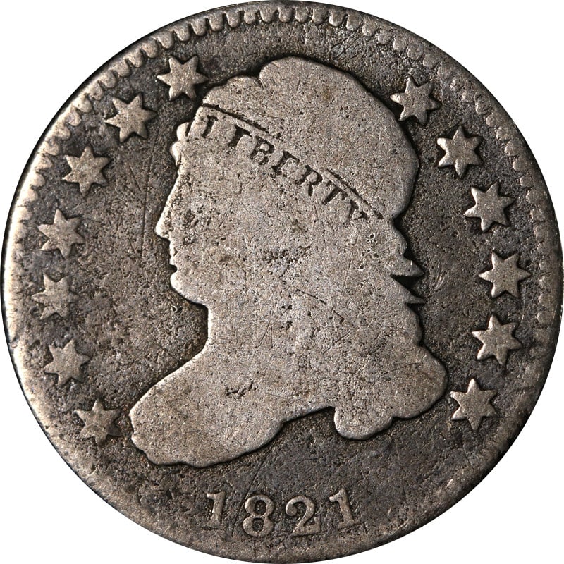 1821 United States Silver Bust Dime Circulated Coin (1 of 2)