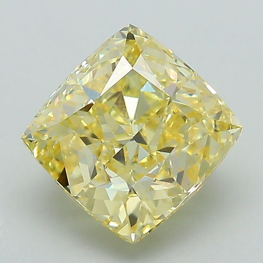 Loose Diamond - CUSHION MODIFIED 3.22ct Fancy Intense Yellow VS1: Loose Diamond - CUSHION MODIFIED 3.22ct Fancy Intense Yellow VS1 Source: This is a real non-mined Diamond that has been grown in a lab Shape: CUSHION MODIFIED Carats: 3.22 Color: Fancy Intense