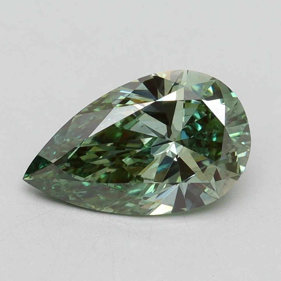 Loose Diamond - PEAR 1.55ct Fancy Vivid Green VS2: Loose Diamond - PEAR 1.55ct Fancy Vivid Green VS2 Source: This is a real non-mined Diamond that has been grown in a lab Shape: PEAR Carats: 1.55 Color: Fancy Vivid Green Certification: IGI Video: