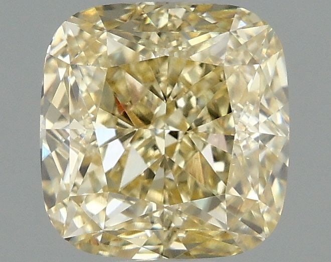 Loose Diamond - CUSHION MODIFIED 1.54ct Fancy Yellow VS1: Loose Diamond - CUSHION MODIFIED 1.54ct Fancy Yellow VS1 Source: This is a real non-mined Diamond that has been grown in a lab Shape: CUSHION MODIFIED Carats: 1.54 Color: Fancy Yellow Certification: