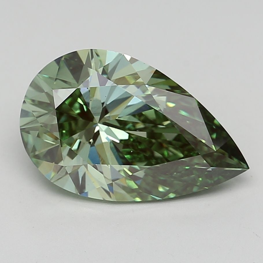 Loose Diamond - PEAR 5.13ct Fancy Vivid Green VS2: Loose Diamond - PEAR 5.13ct Fancy Vivid Green VS2 Source: This is a real non-mined Diamond that has been grown in a lab Shape: PEAR Carats: 5.13 Color: Fancy Vivid Green Certification: IGI Video: