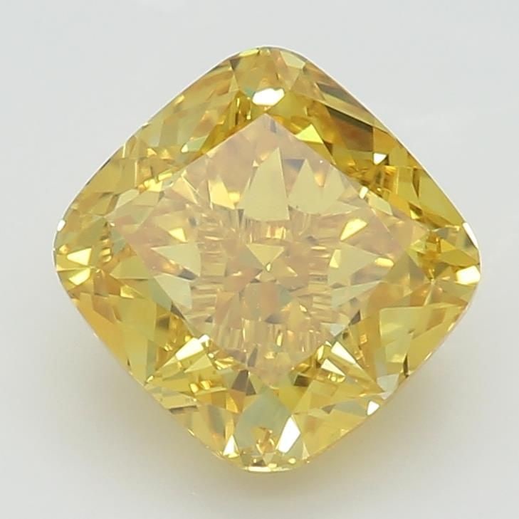 Loose Diamond - CUSHION BRILLIANT 1.04ct Fancy Vivid Orangey Yellow VVS2: Loose Diamond - CUSHION BRILLIANT 1.04ct Fancy Vivid Orangey Yellow VVS2 Source: This is a real non-mined Diamond that has been grown in a lab Shape: CUSHION BRILLIANT Carats: 1.04 Color: Fancy