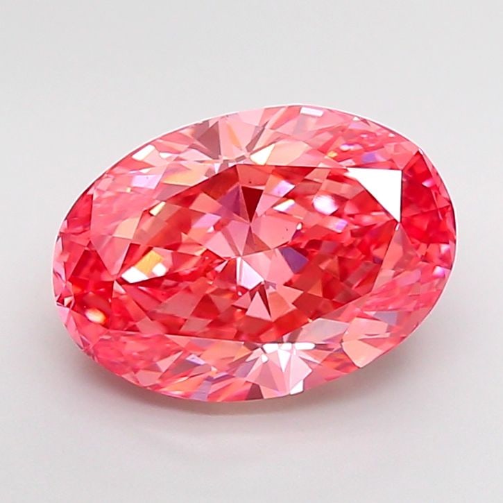 Loose Diamond - OVAL 4.23ct Fancy Vivid Pink VS1: Loose Diamond - OVAL 4.23ct Fancy Vivid Pink VS1 Source: This is a real non-mined Diamond that has been grown in a lab Shape: OVAL Carats: 4.23 Color: Fancy Vivid Pink Certification: IGI Video: