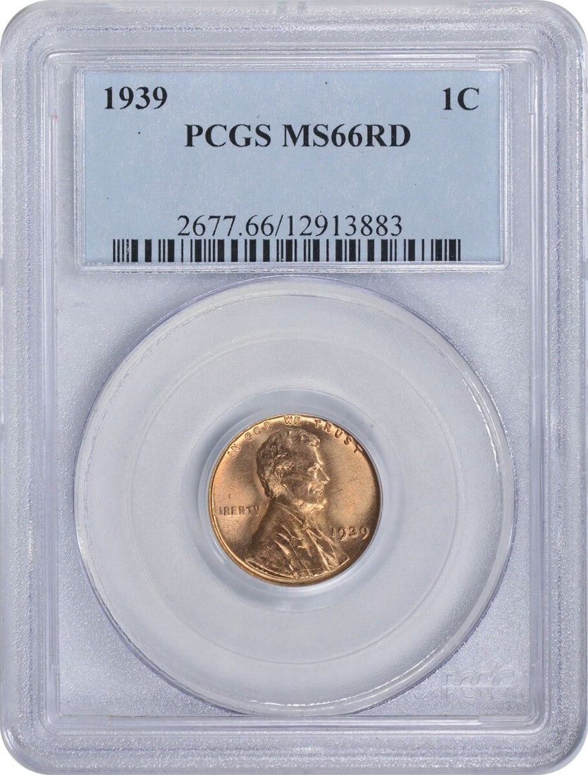 1939 Lincoln Wheat Cent MS66RD PCGS Uncirculated 95% Copper (1 of 2)