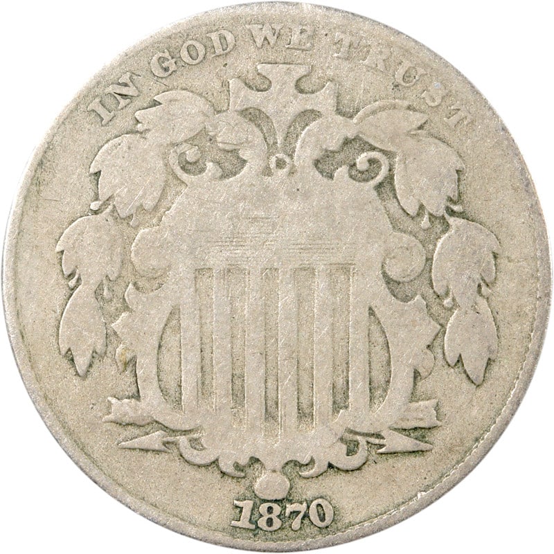 1870 Shield Nickel Circulated Uncertified Vintage Coin (1 of 2)