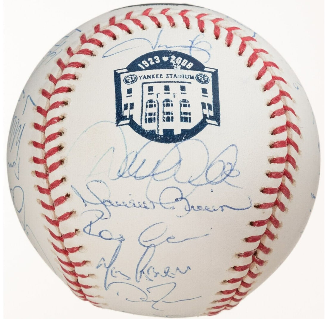 2008 Yankees Team Signed Baseball Jeter Rivera Limited 186/400 Steiner COA: 2008 Yankees Team Signed Baseball Jeter Rivera Limited 186/400 Steiner COA This 2008 New York Yankees Team Signed Baseball features the autographs of key players from the iconic team, including legend