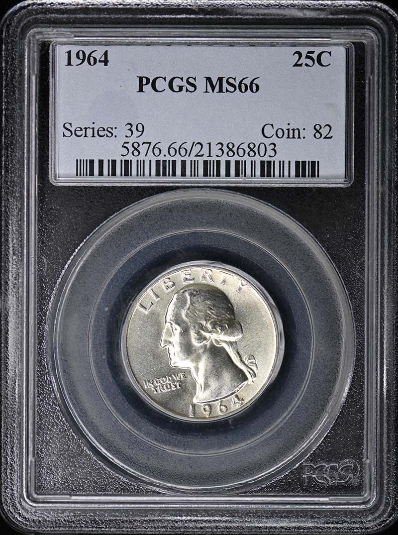 PCGS Certified 1964 Washington Quarter MS66 Philadelphia Mint (1 of 4)
