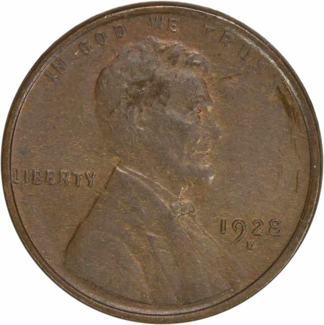 1928-D Lincoln Cent Choice BU Uncertified Copper Coin (1 of 2)