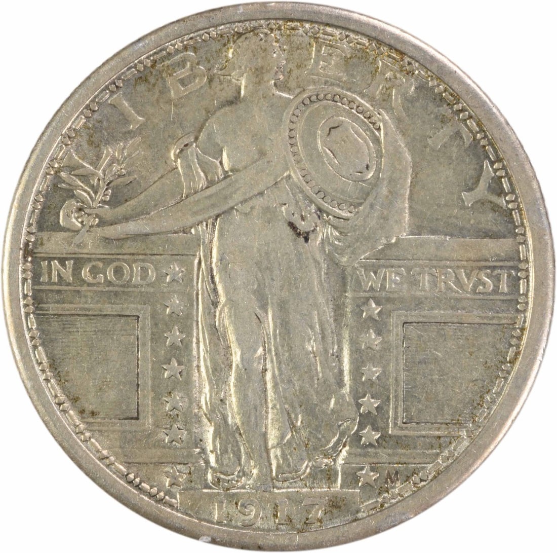 1917 Standing Liberty Quarter Type 1 Philadelphia Silver 25C EF Uncertified: 1917 Standing Liberty Quarter Type 1 Philadelphia Silver 25C EF Uncertified This 1917 Standing Liberty Silver Quarter Type 1 is a circulated coin from the United States, featuring the design by Hermon