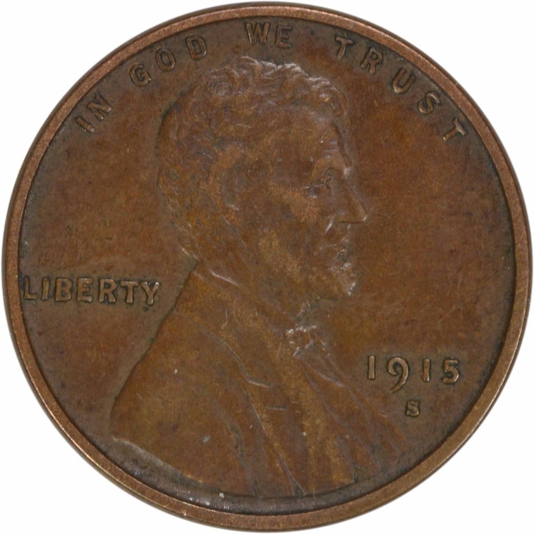 1915-S Lincoln Wheat Cent EF Uncertified Copper Coin (1 of 2)