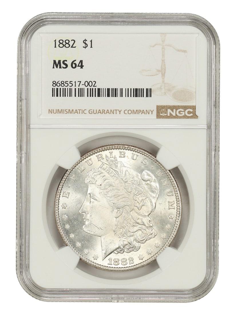 1882 Morgan Silver Dollar NGC Graded MS64 Uncirculated (1 of 4)