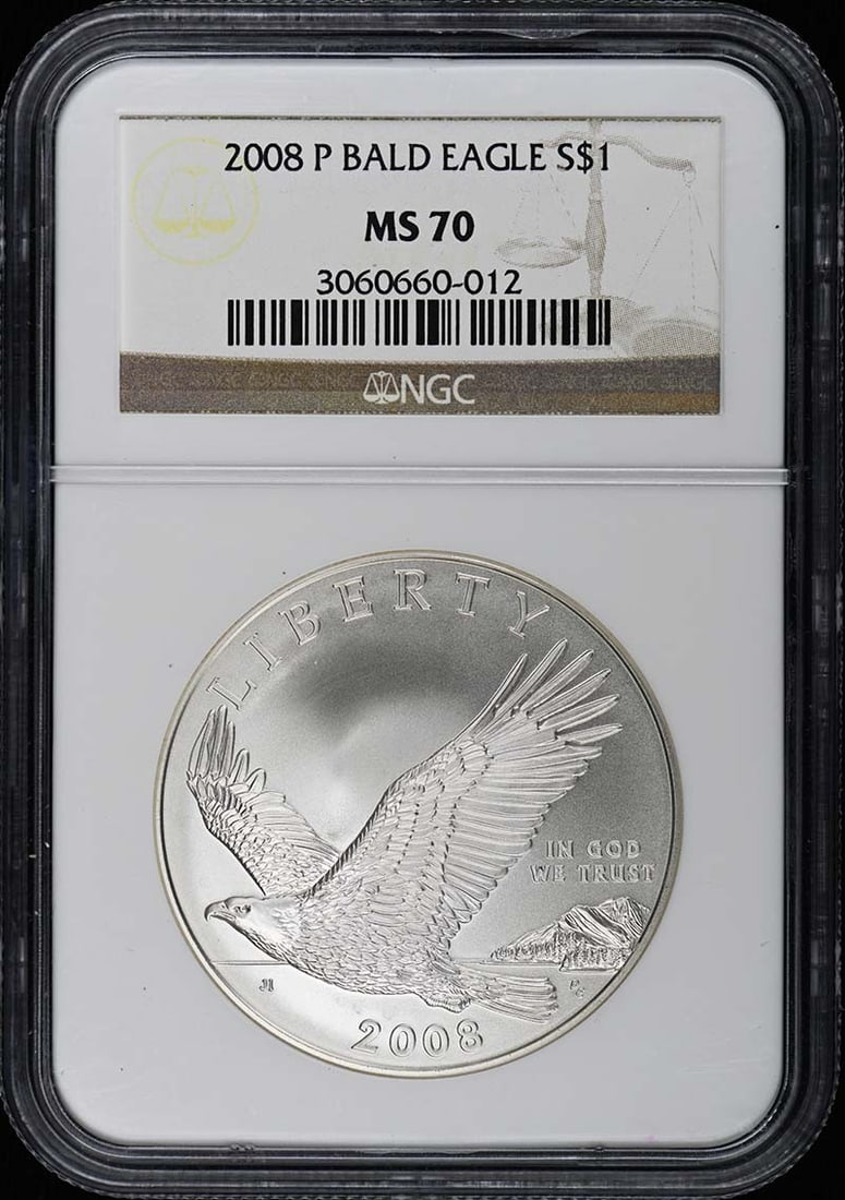 2008 P Bald Eagle S$1 NGC MS70 Uncirculated Coin (1 of 2)