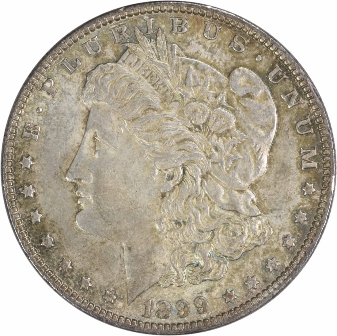 1899 Morgan Silver Dollar AU Uncertified 90% Silver Philadelphia Coin: 1899 Morgan Silver Dollar AU Uncertified 90% Silver Philadelphia Coin This 1899 Morgan Silver Dollar is an exquisite coin featuring a stunning design by George T. Morgan. Crafted from 90% silver and 1