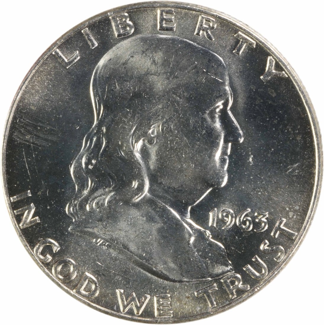 Uncirculated 1963-D Franklin Half Dollar Silver 50C Choice BU Uncertified (1 of 2)