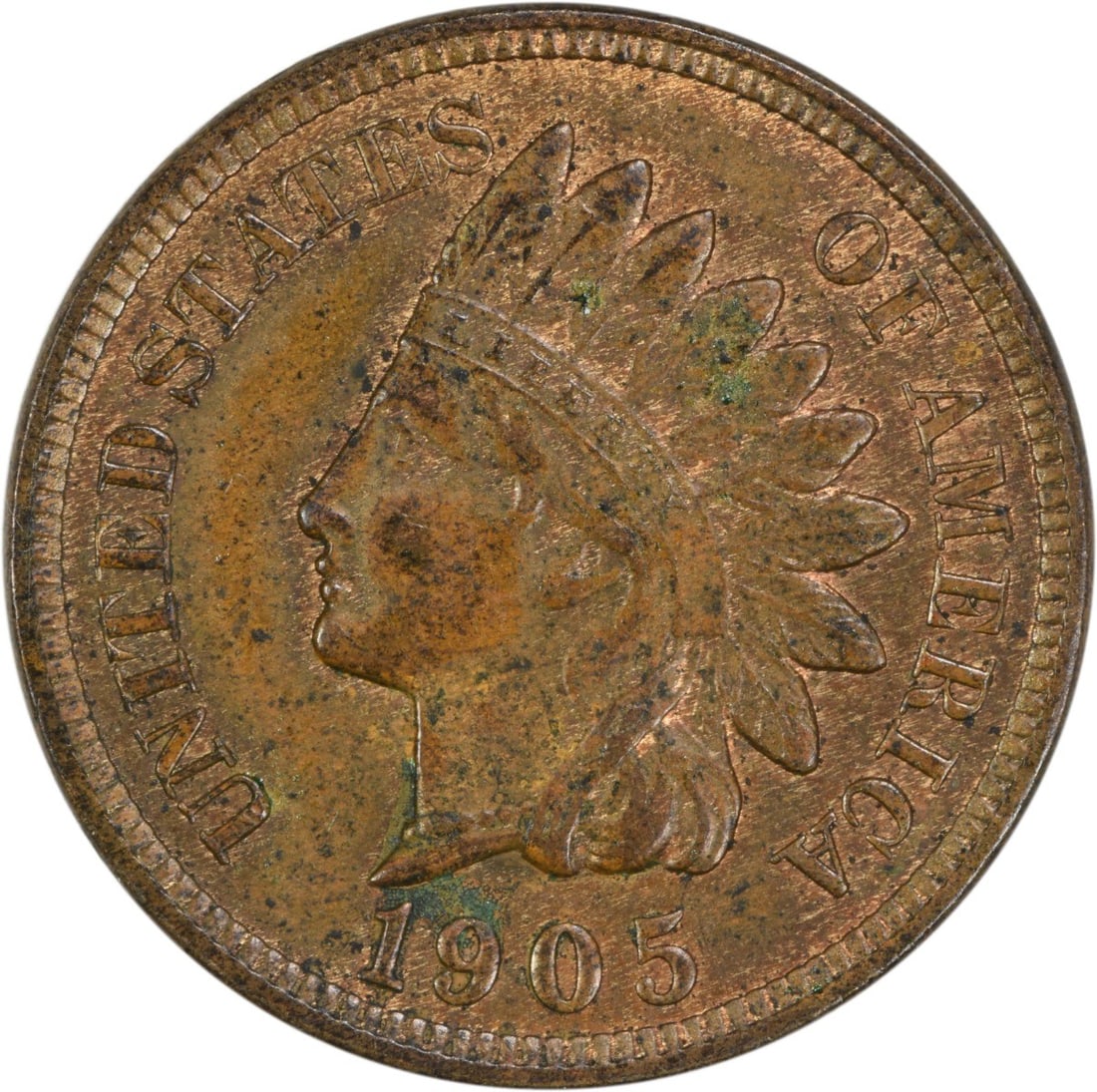 1905 Indian Head Cent Choice BU Uncertified Copper Coin (1 of 2)