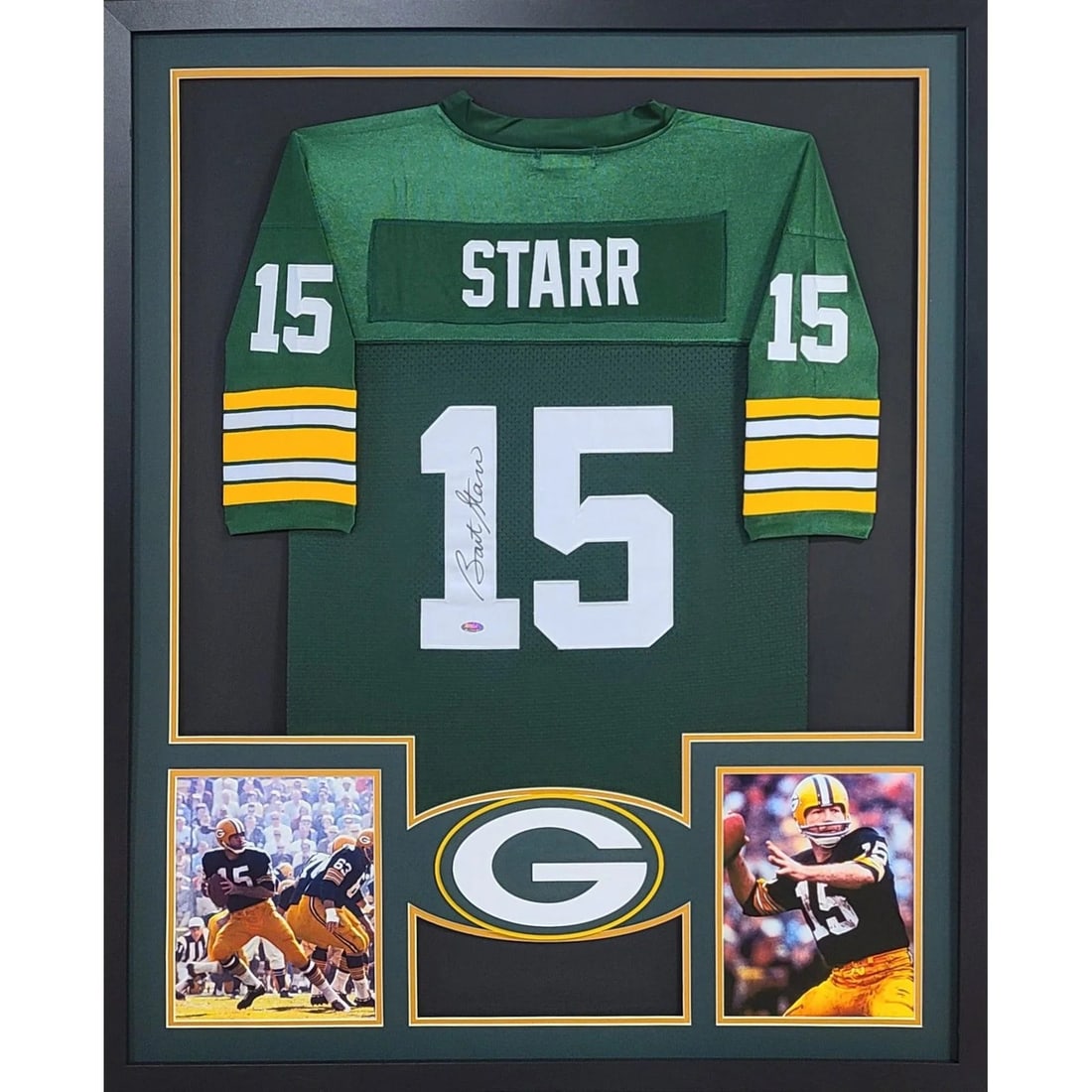 Bart Starr Autographed Framed Jersey Steiner Authenticated Packers (1 of 2)