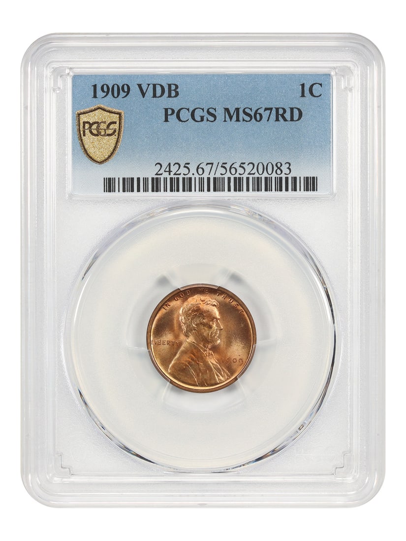 PCGS MS67RD 1909 VDB Lincoln Wheat Cent Uncirculated Popular First-Year Issue (1 of 4)