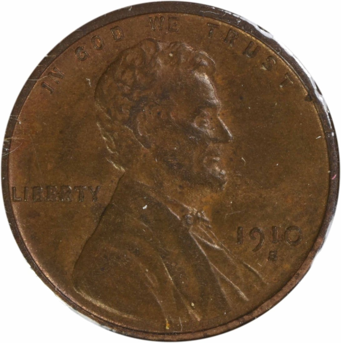 1910 S Lincoln Wheat Cent RPM FS-501 Copper AU Uncertified: 1910 S Lincoln Wheat Cent RPM FS-501 Copper AU Uncertified This is a 1910-S/S Lincoln Wheat Cent, RPM FS-501 variety. Struck in copper and minted in San Francisco, this small cent is circulated and gr