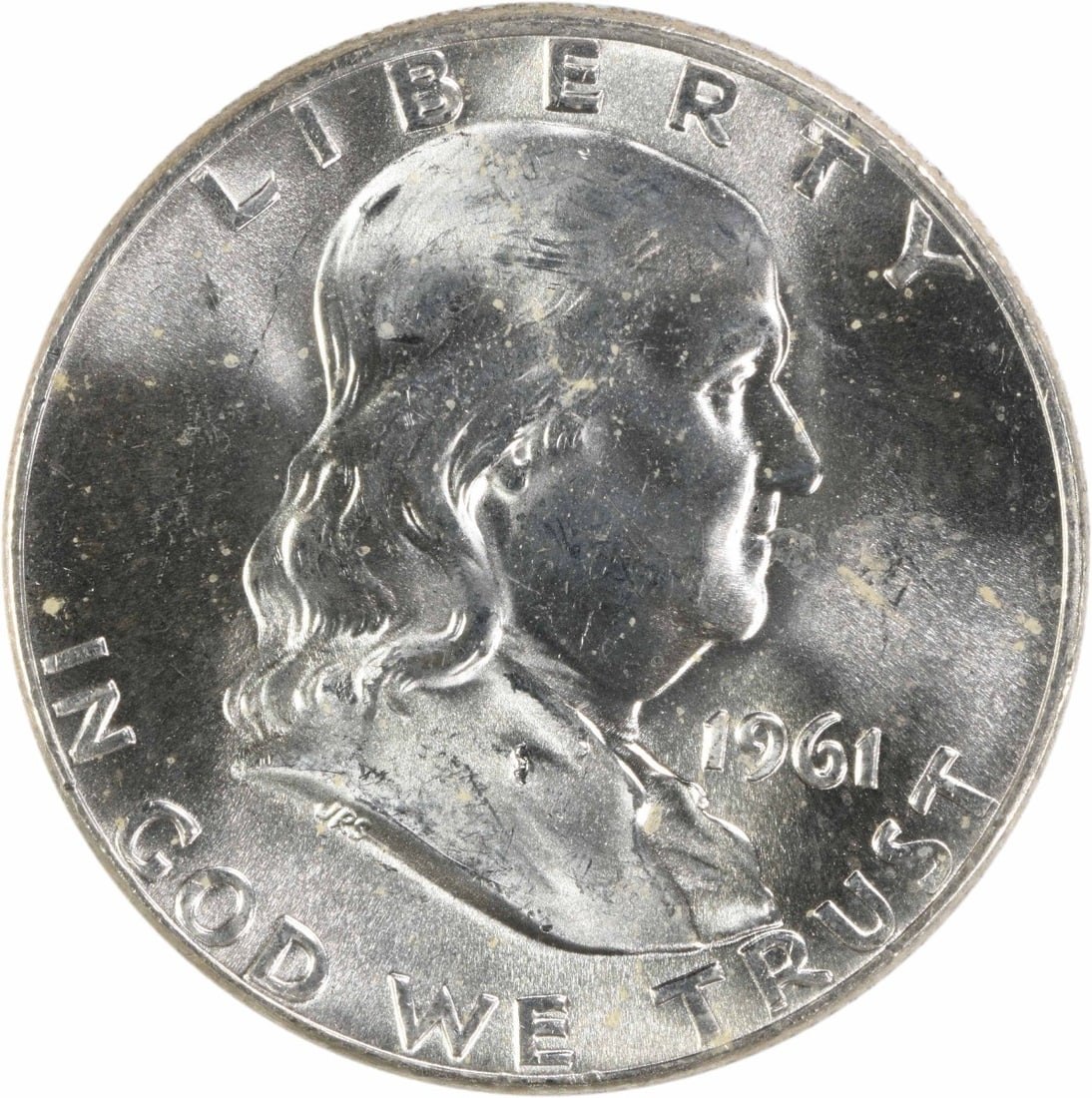 Uncertified 1961-D Franklin Half Dollar Silver Choice Brilliant Uncirculated (1 of 2)