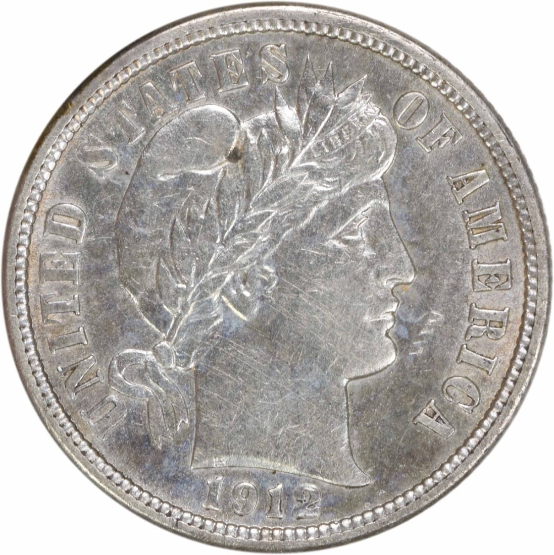 1912 Barber Dime 10C AU Uncertified 90% Silver Coin (1 of 2)