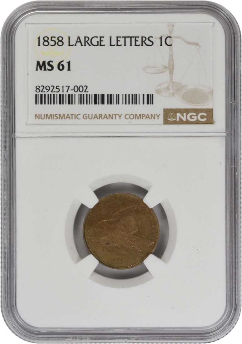 1858 Flying Eagle Cent NGC MS61 Large Letters Variety (1 of 4)