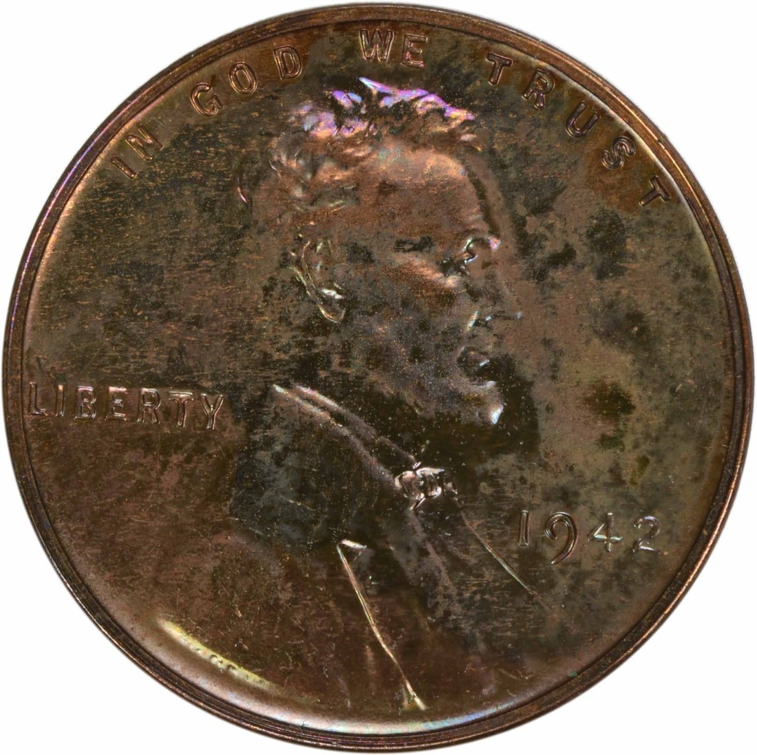 1942 Lincoln Wheat Cent Choice Proof Uncertified Copper Coin (1 of 2)