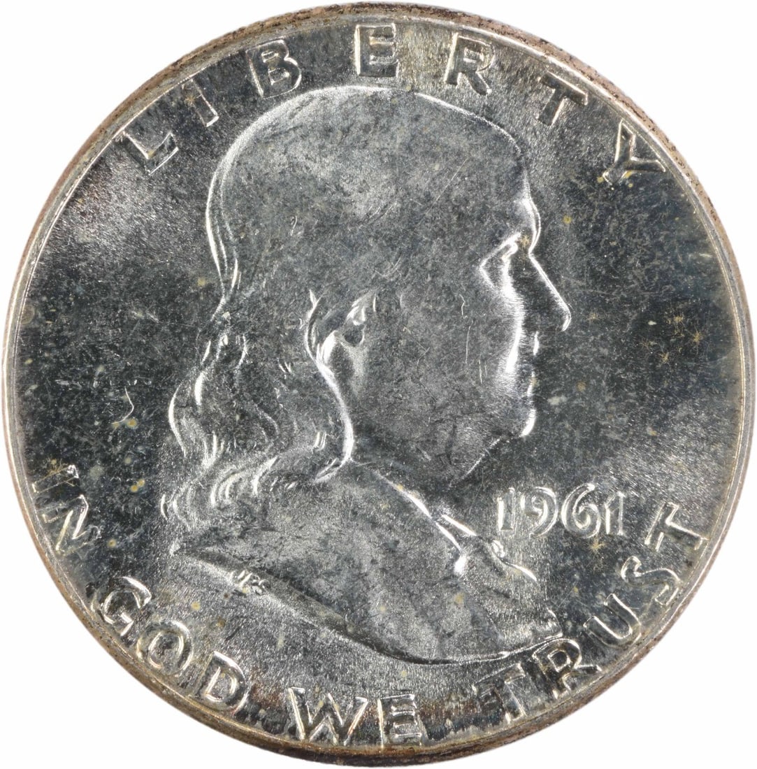 1961 Silver Franklin Half Dollar Brilliant Uncirculated US Coin Uncertified (1 of 1)