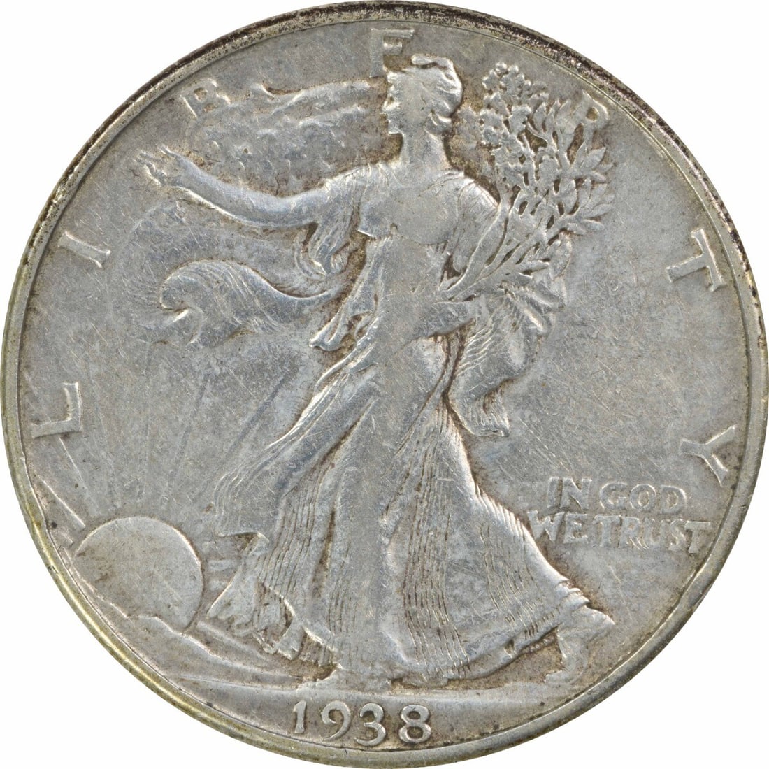 1938-D Walking Liberty Half Dollar 90% Silver XF Coin (1 of 2)