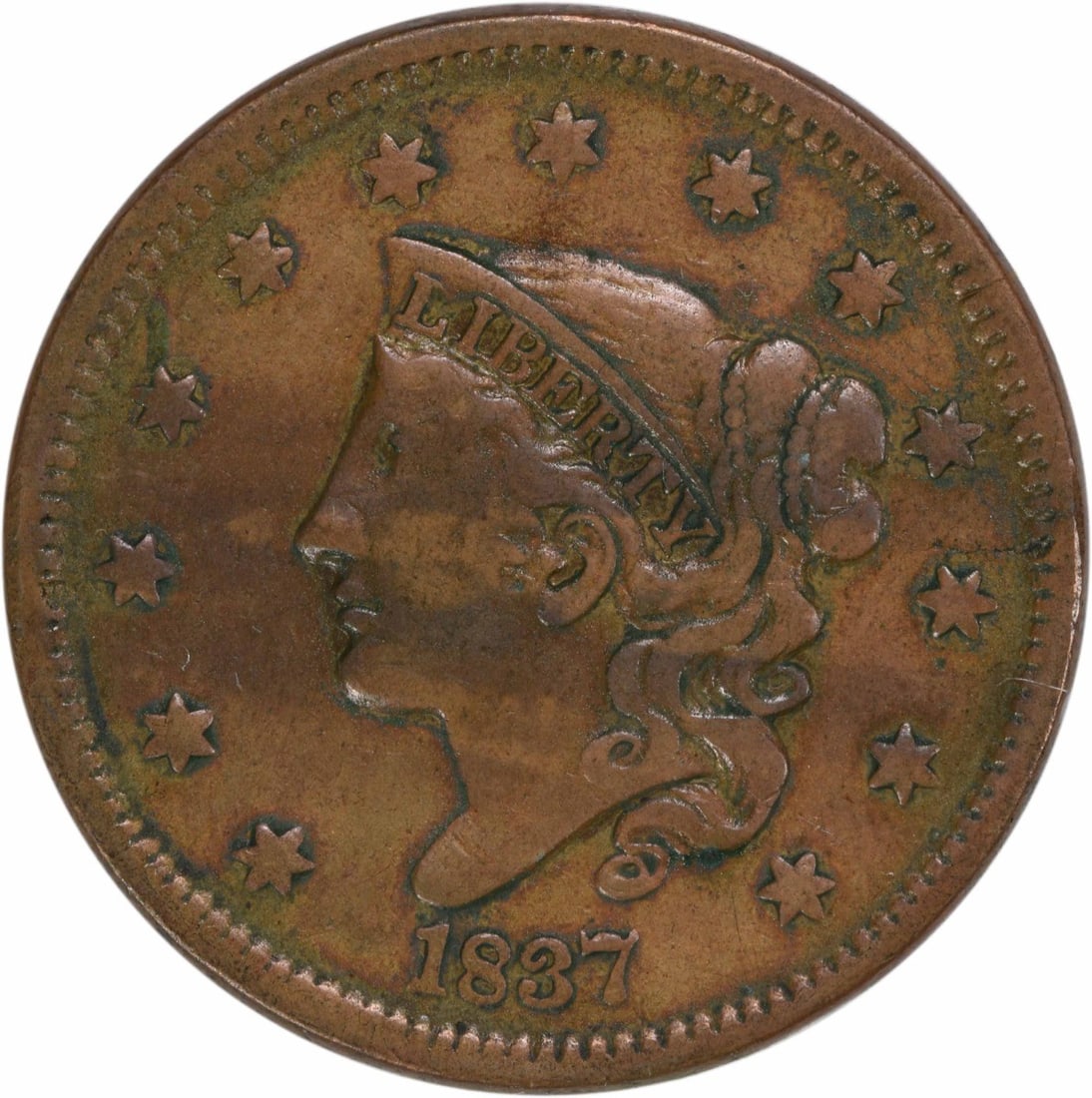 1837 Coronet Head Large Cent VF Uncertified Philadelphia (1 of 2)