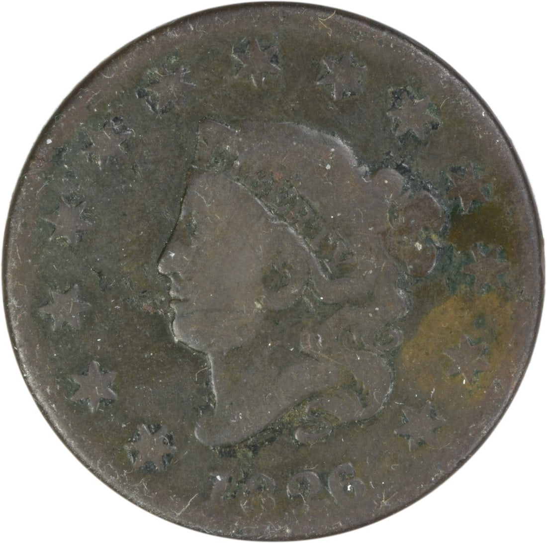 1826 Coronet Head Large Cent Copper Coin Philadelphia Mint Uncertified (1 of 2)