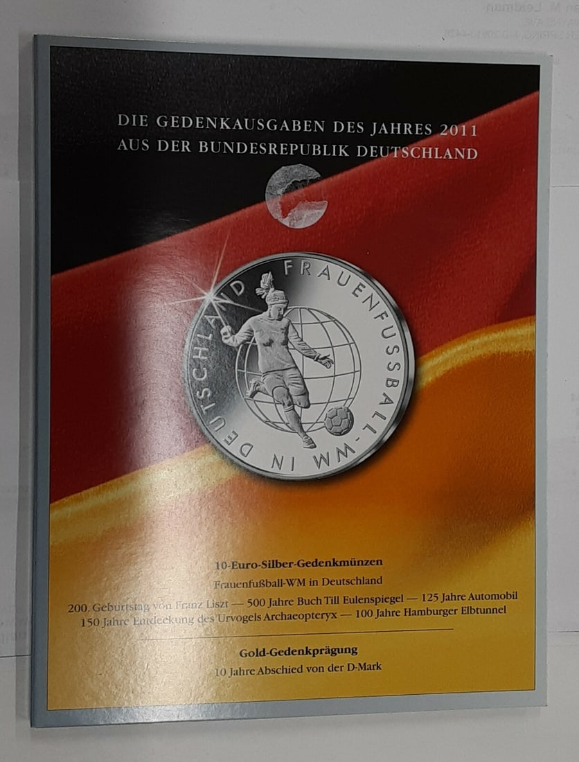 Set of 6 German 2011 Silver 10 Euro Proof Coins in Mint Packaging: Set of 6 German 2011 Silver 10 Euro Proof Coins in Mint Packaging This set includes six uncirculated 2011 Germany 10 Euro silver proof commemorative coins, each featuring 0.625 fineness silver. The co