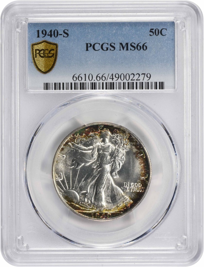 1940-S Walking Liberty Silver Half Dollar MS66 PCGS Certified Uncirculated (1 of 4)