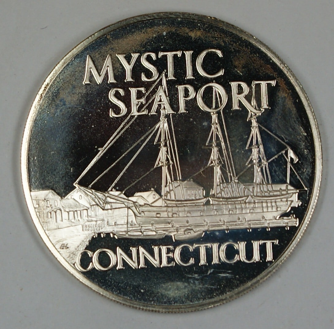 Sterling Silver 0.9 ozt Captain Charles W. Morgan Mystic Seaport Medal: Sterling Silver 0.9 ozt Captain Charles W. Morgan Mystic Seaport Medal This Mystic Seaport medal features Captain Charles W. Morgan and is crafted from 0.9 troy ounces of .925 sterling silver. The med