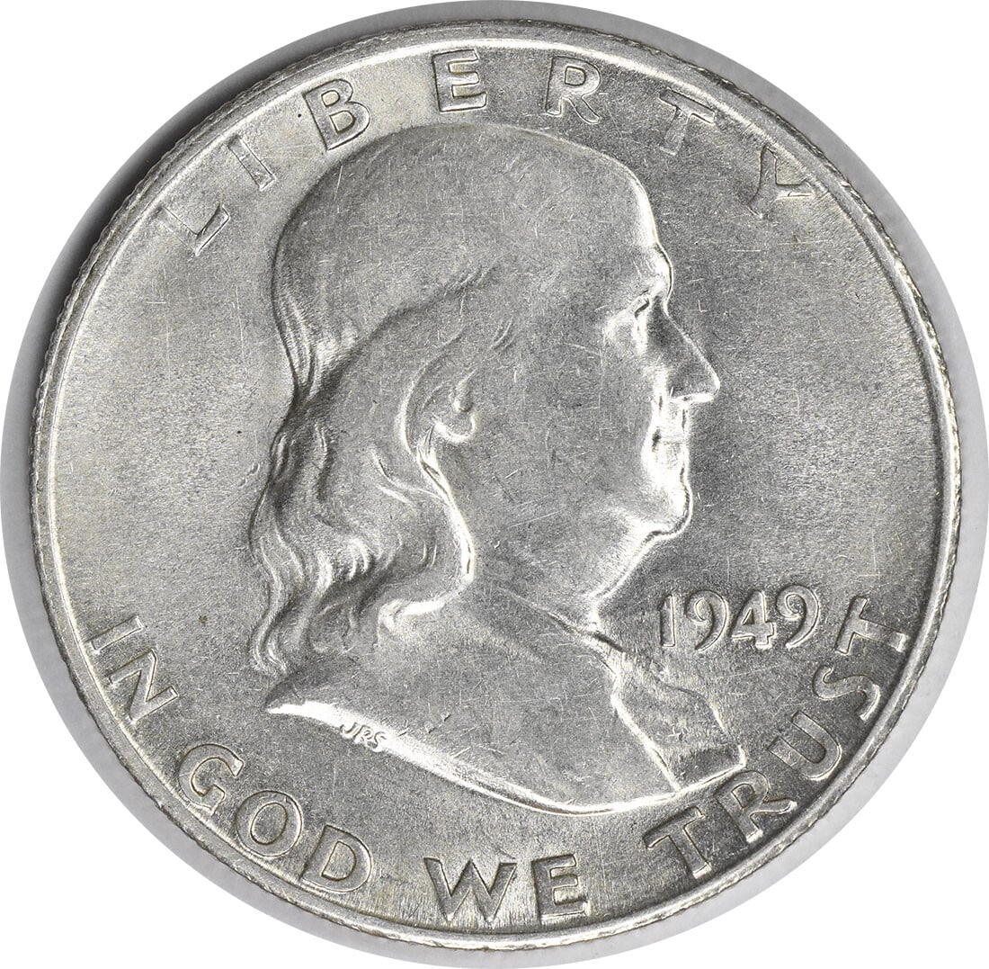 1949-S AU Silver 50C Franklin Half Dollar San Francisco Mint Uncertified (1 of 2)