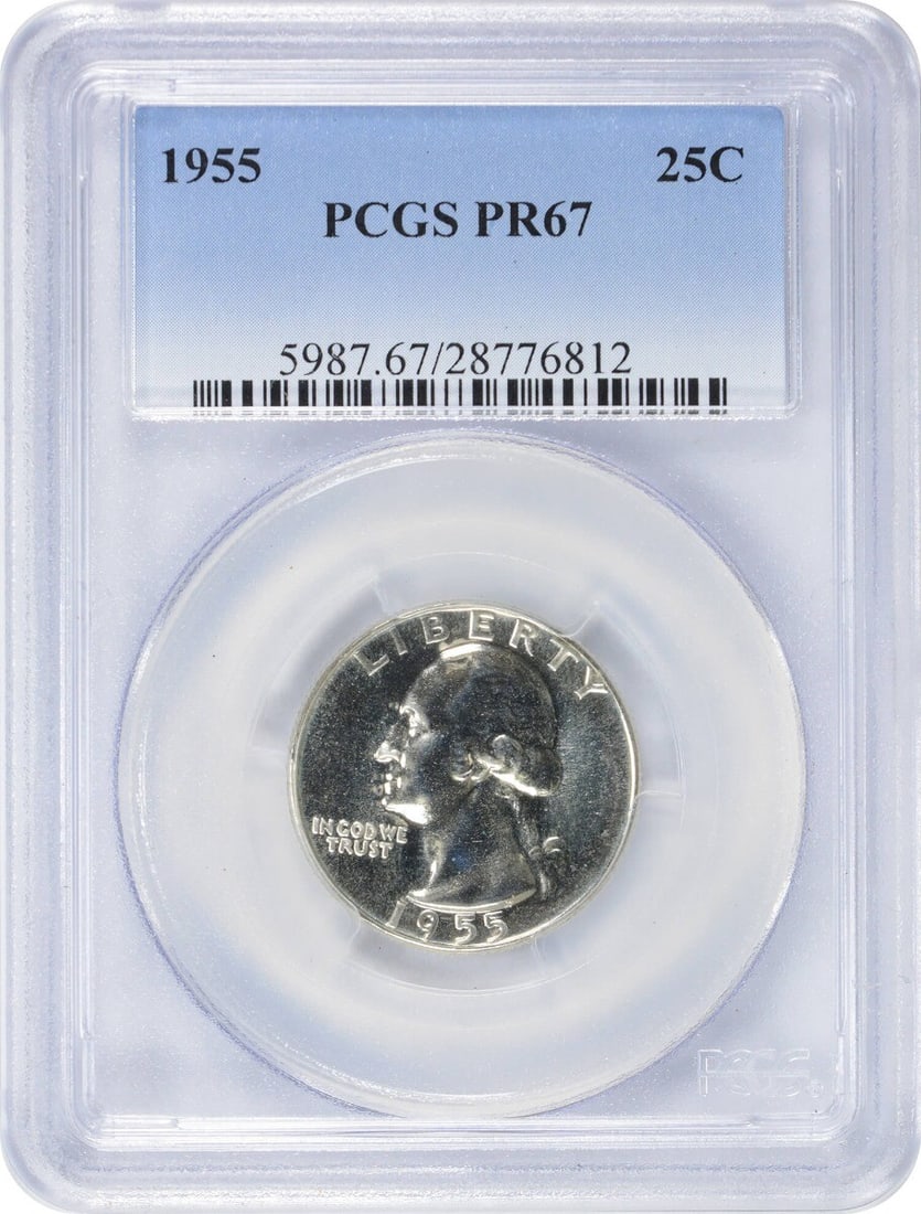 1955 Washington Quarter PR67 PCGS Proof 90% Silver Uncirculated (1 of 2)