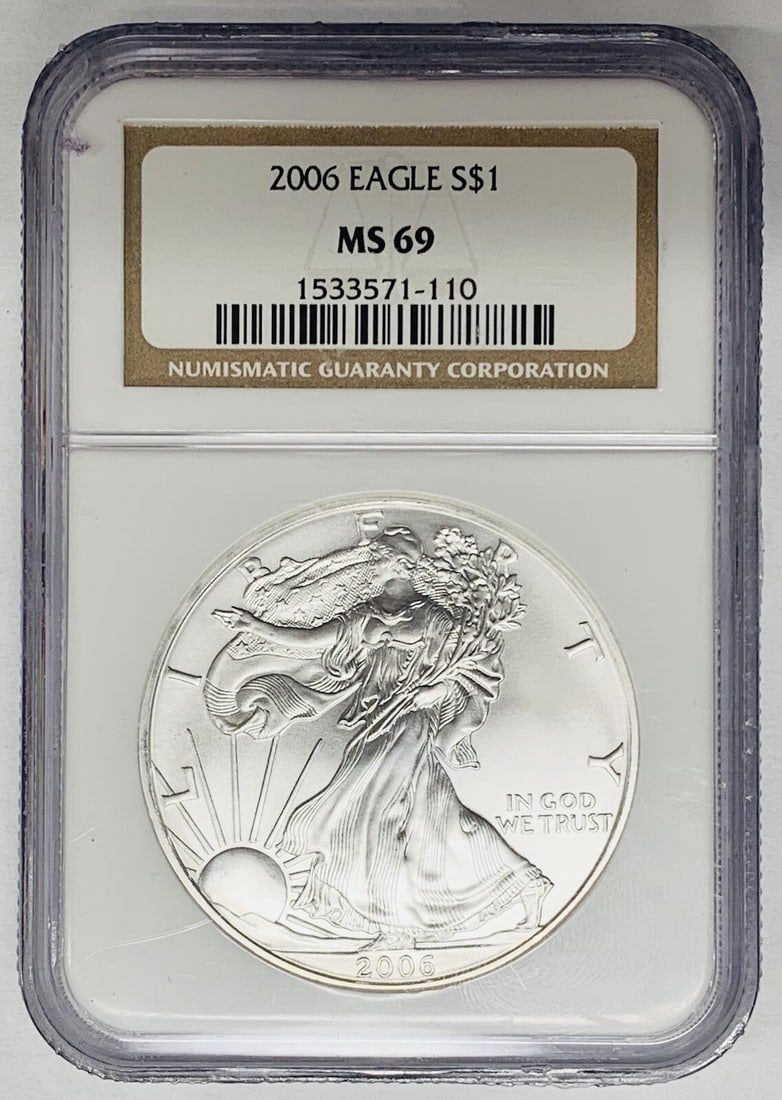 Set of 5 NGC MS 69 2006 Silver Eagle One Dollar Coins (1 of 2)