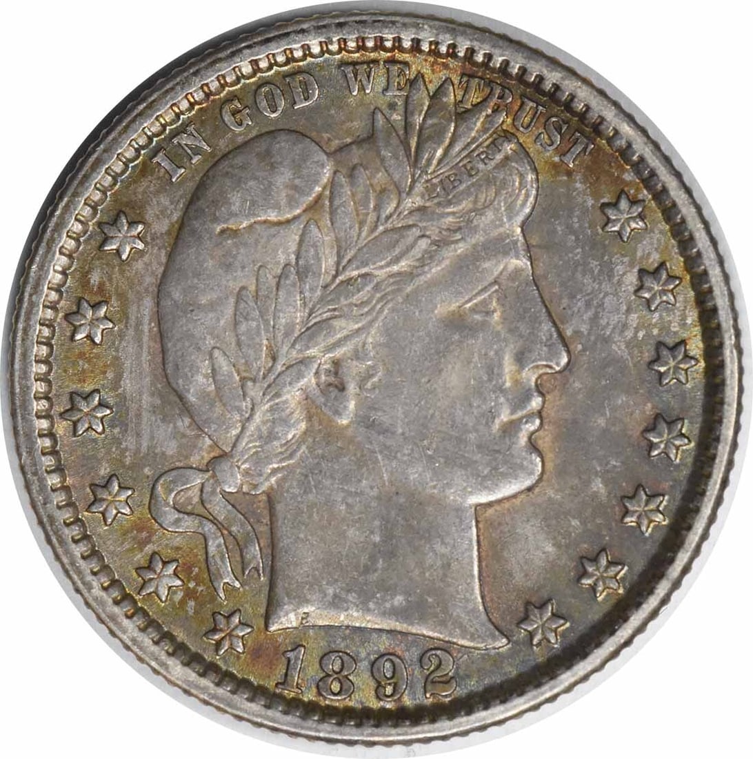 1892 Barber Silver Quarter 25C Choice BU Uncertified Coin (1 of 2)