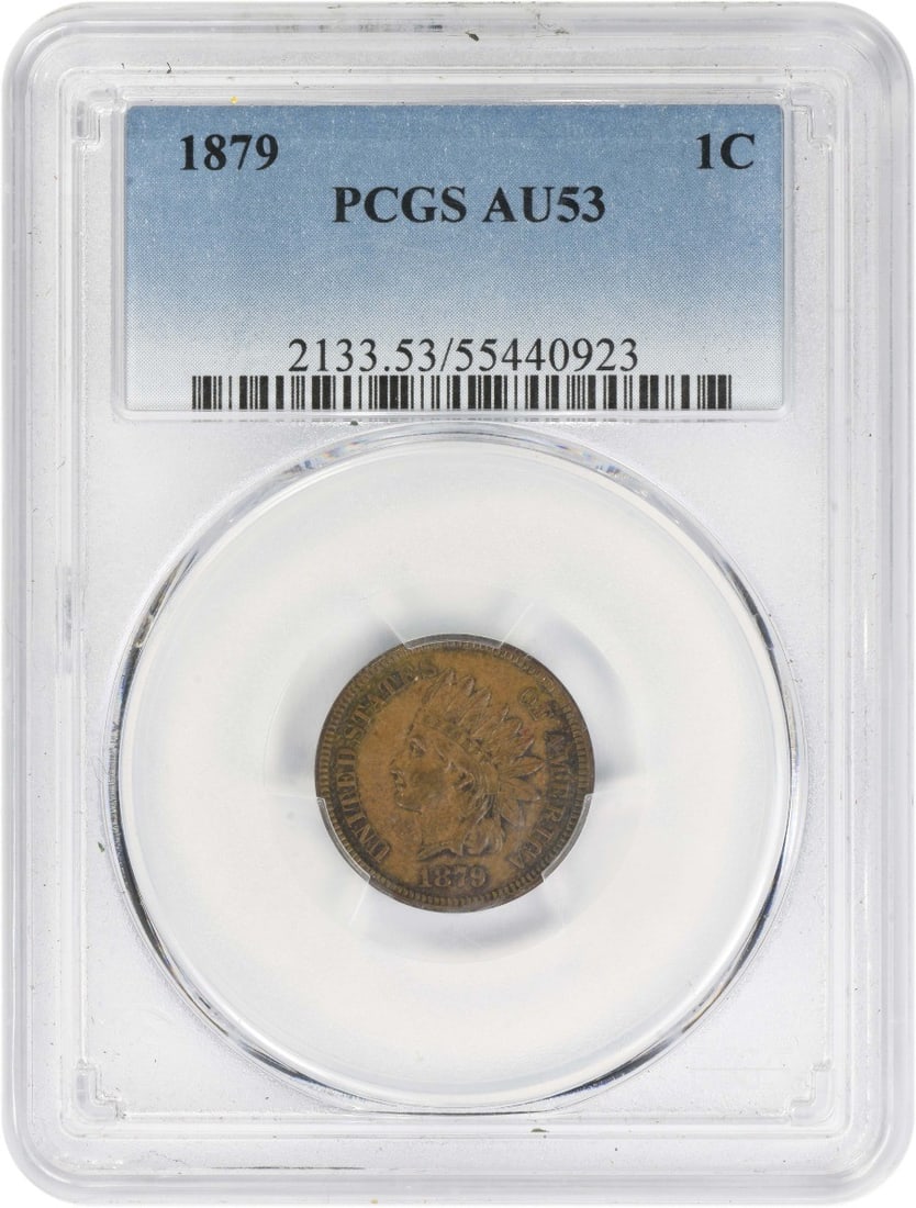 Indian Head Cent 1879 PCGS AU53 Graded Small Cent Coin (1 of 2)