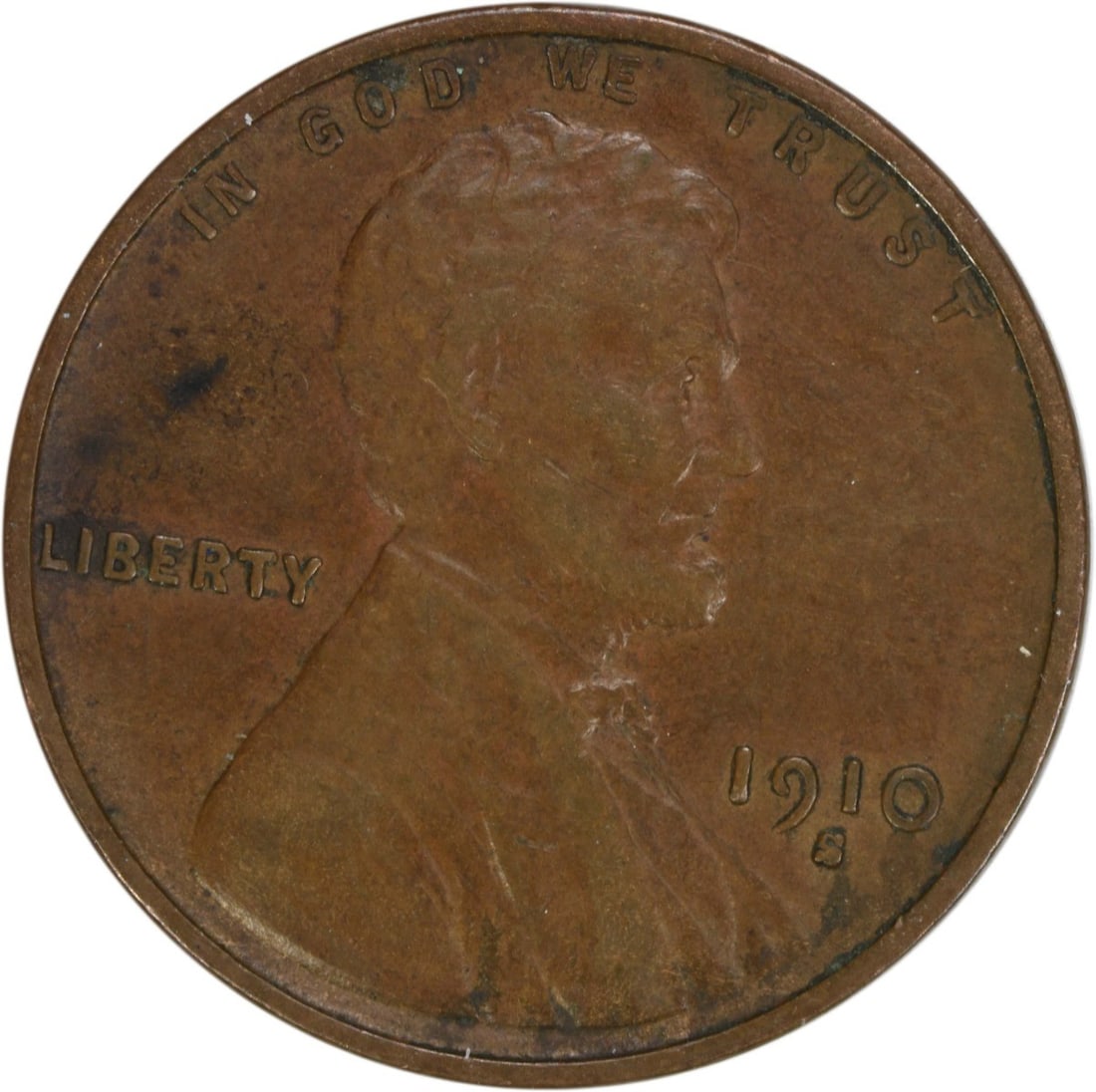 1910-S Lincoln Wheat Cent EF Uncertified Copper Coin (1 of 2)