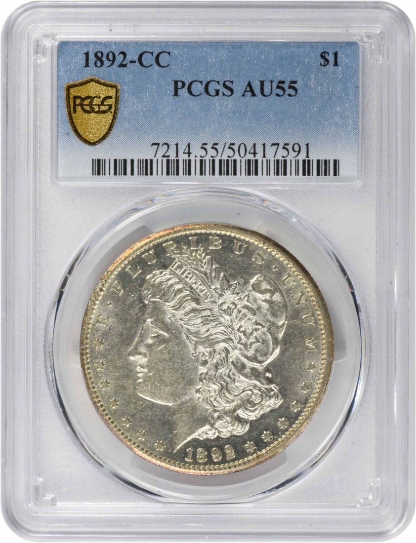 1892-CC Morgan Silver Dollar AU55 PCGS Certified Coin (1 of 4)