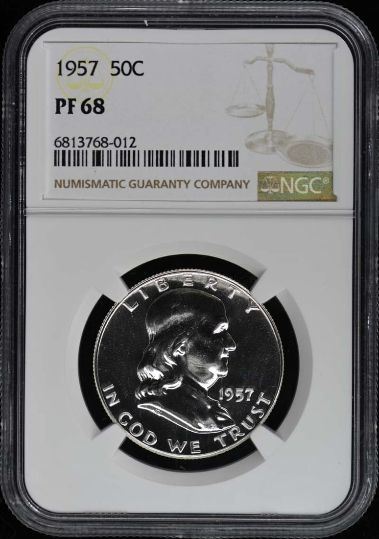 1957 Franklin Half Dollar NGC PR68 Uncirculated Proof Coin (1 of 2)